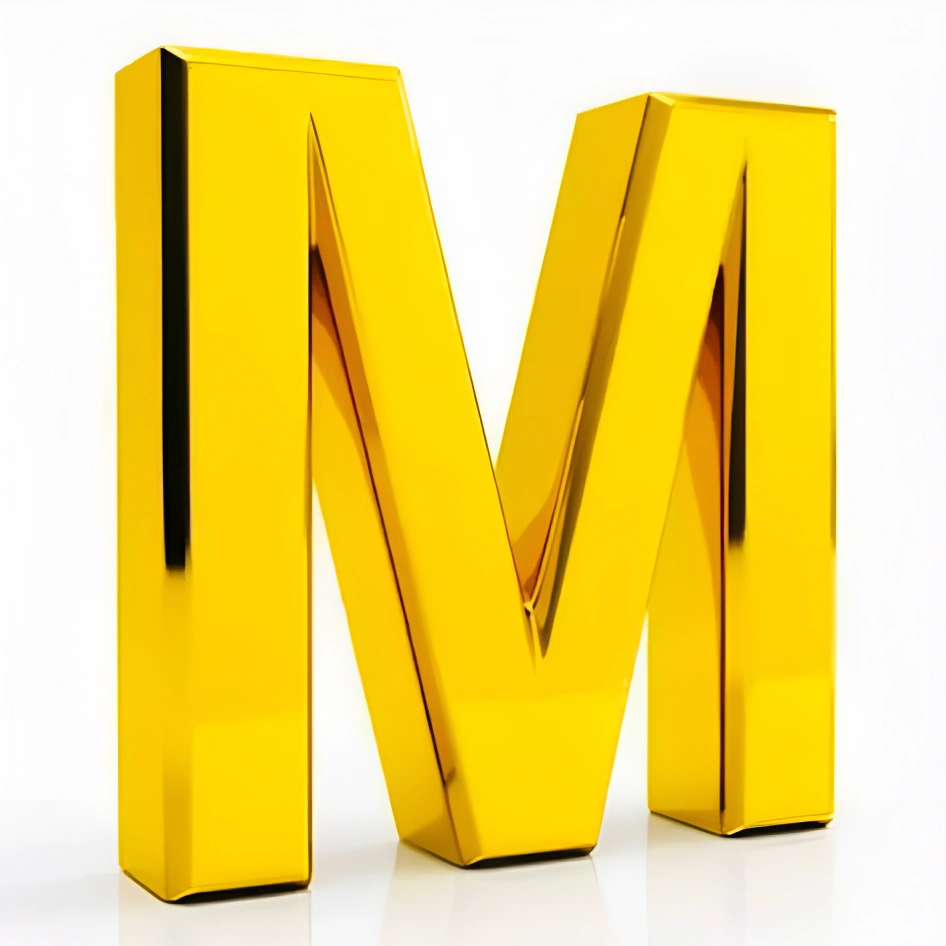 I m gold. Буква м желтая. Буква м. Желтая буква м на белом фоне. Буква m Золотая.
